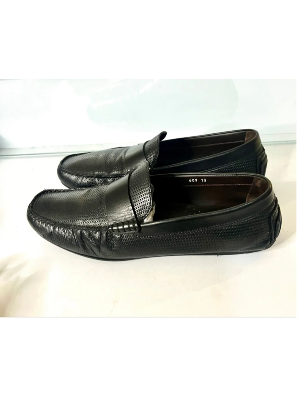 $395 To Boot New York Magnus Black Embossed Driving Shoes Loafers Men size 13